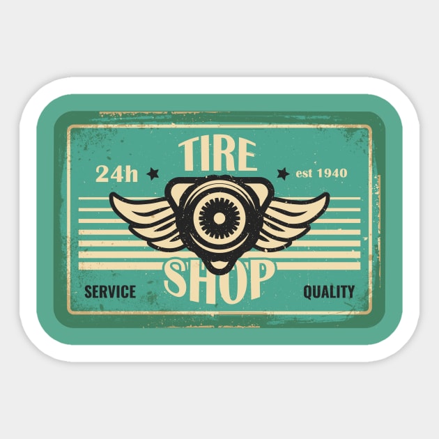 Tire Shop Sticker by Boutique Creativa